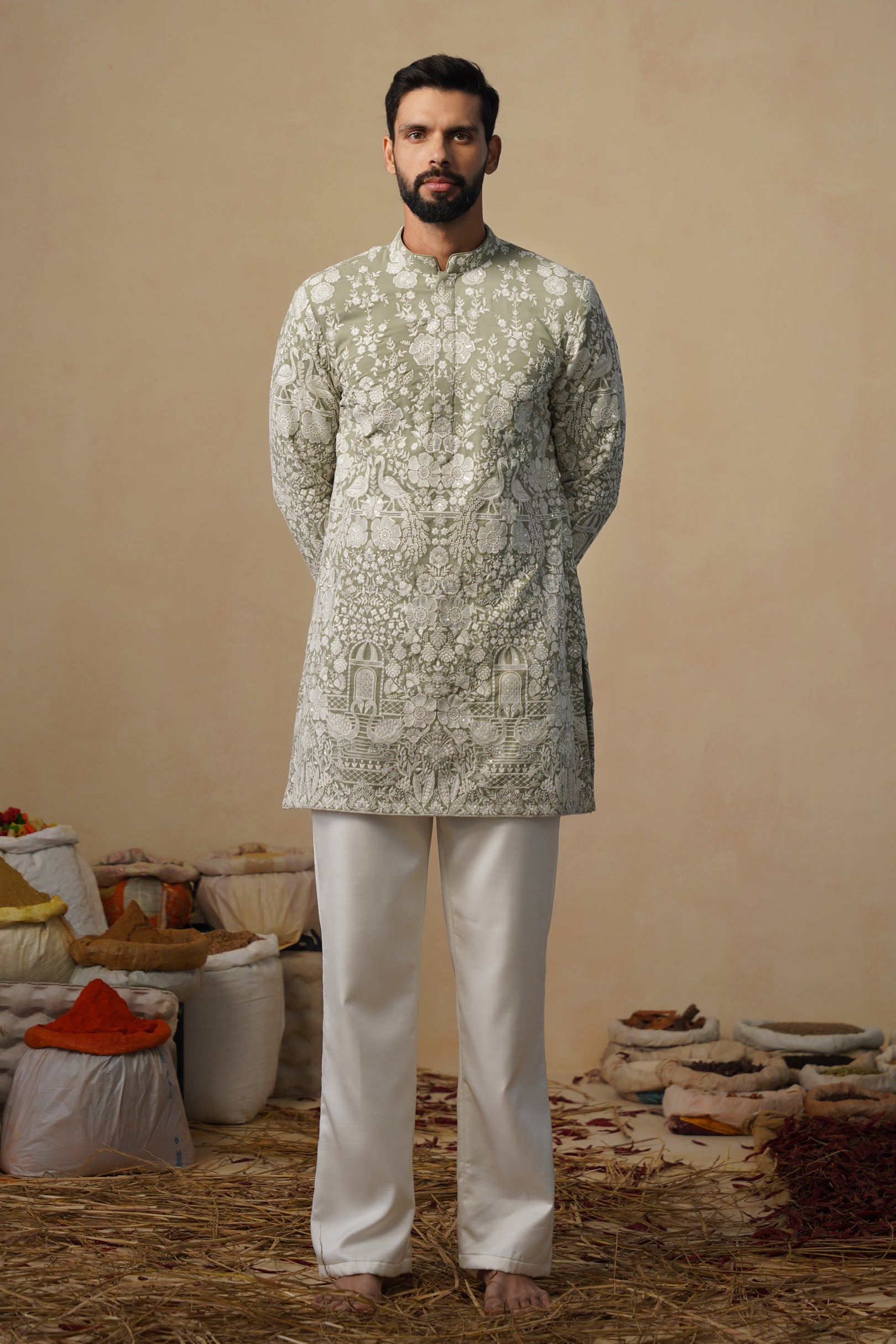 MAYURESH MEHENDI SHORT KURTA SET