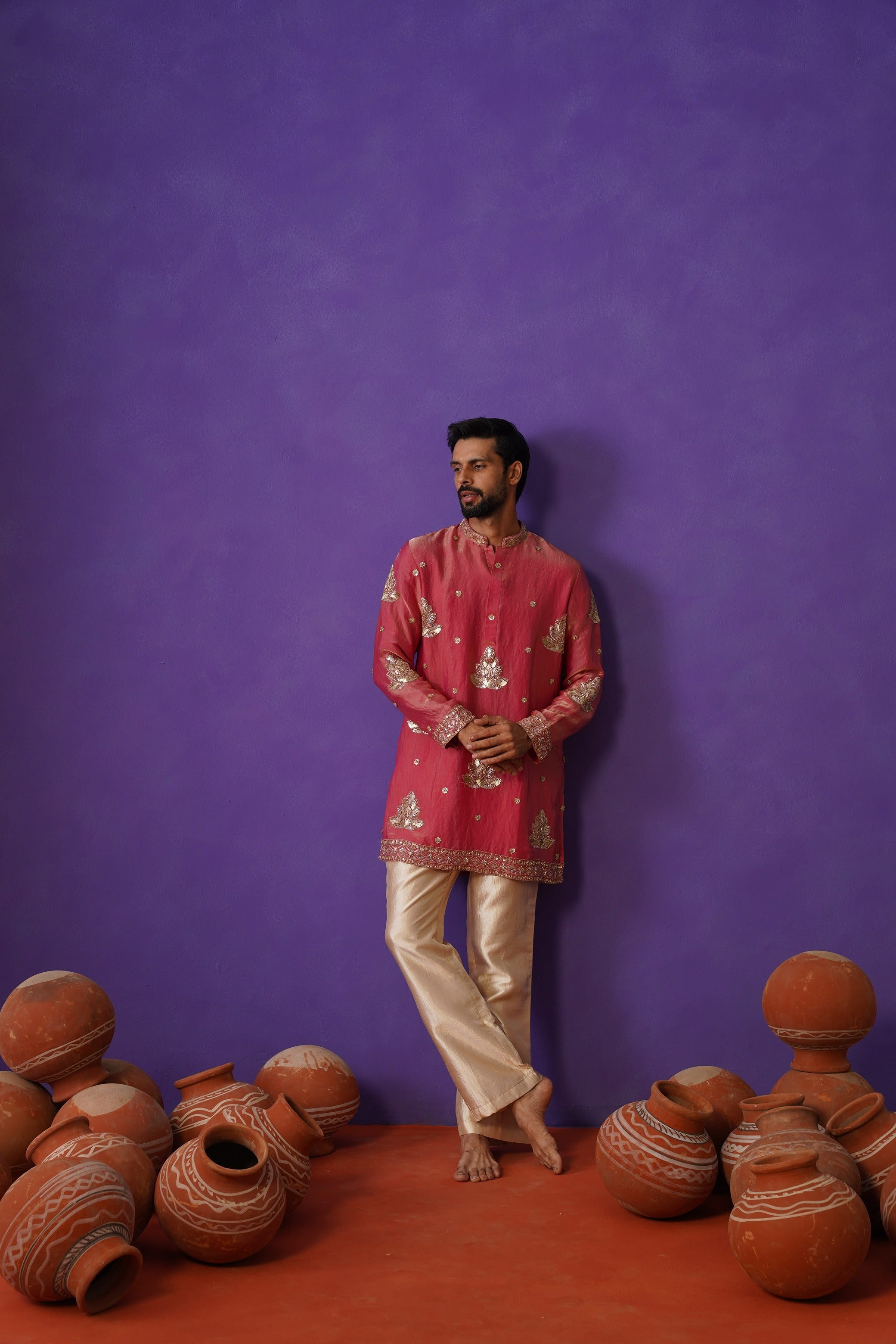 NAAZ PINK SHORT KURTA SET