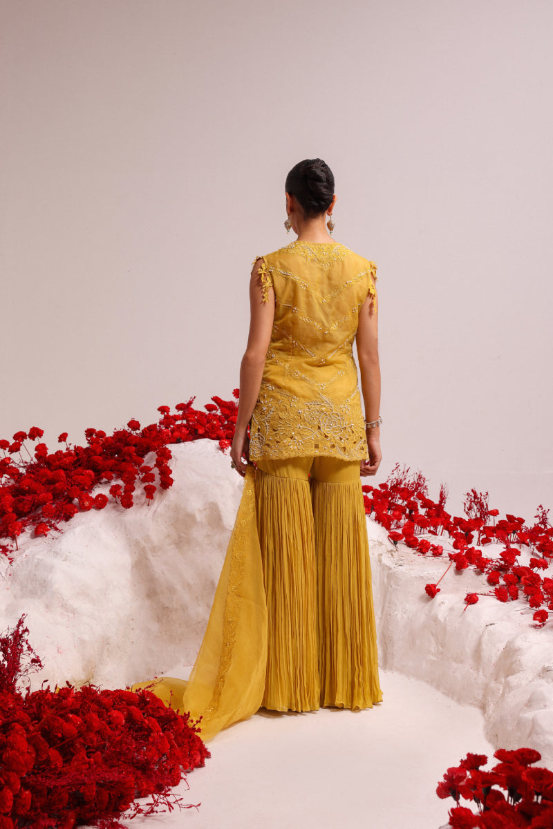 Fanah yellow kurta set