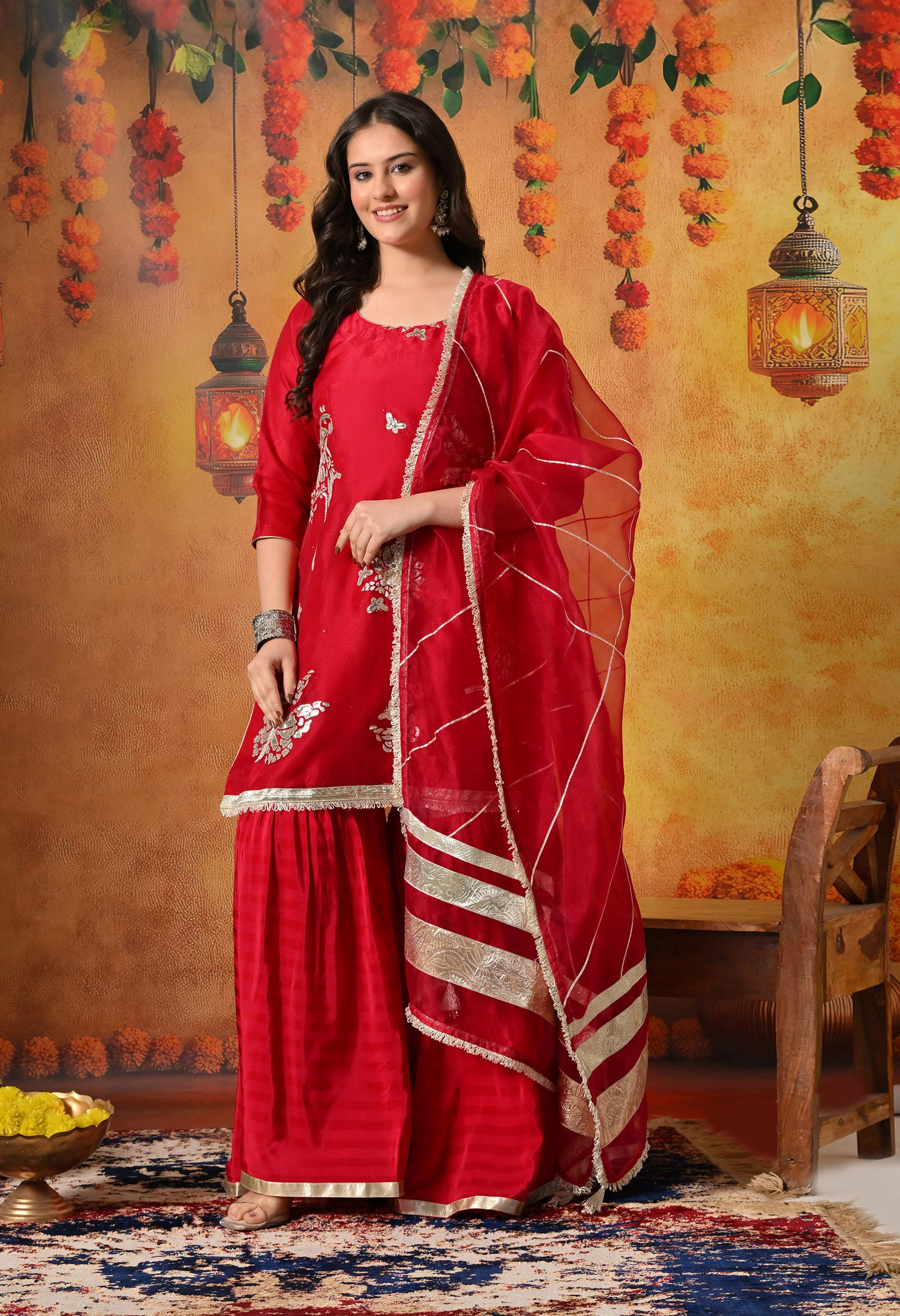 Pink Gharara Set