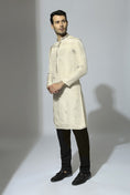 Load image into Gallery viewer, Beige And Black Embroidered Kurta Set
