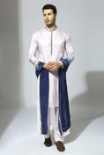 Load image into Gallery viewer, Lilac Embroidered Kurta Set With Blue Dupatta
