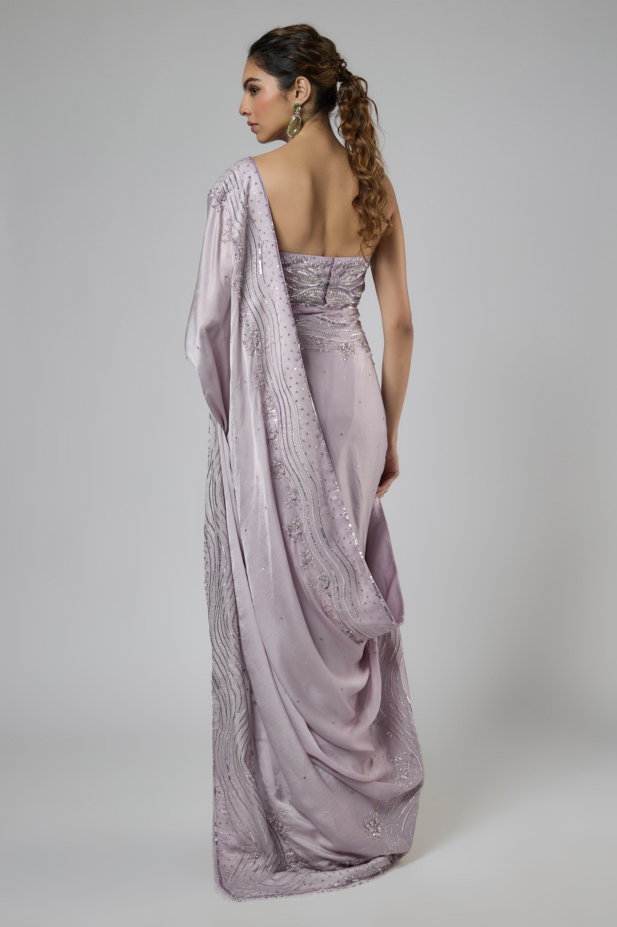 Intricate Embroidered Saree With Corset Blouse