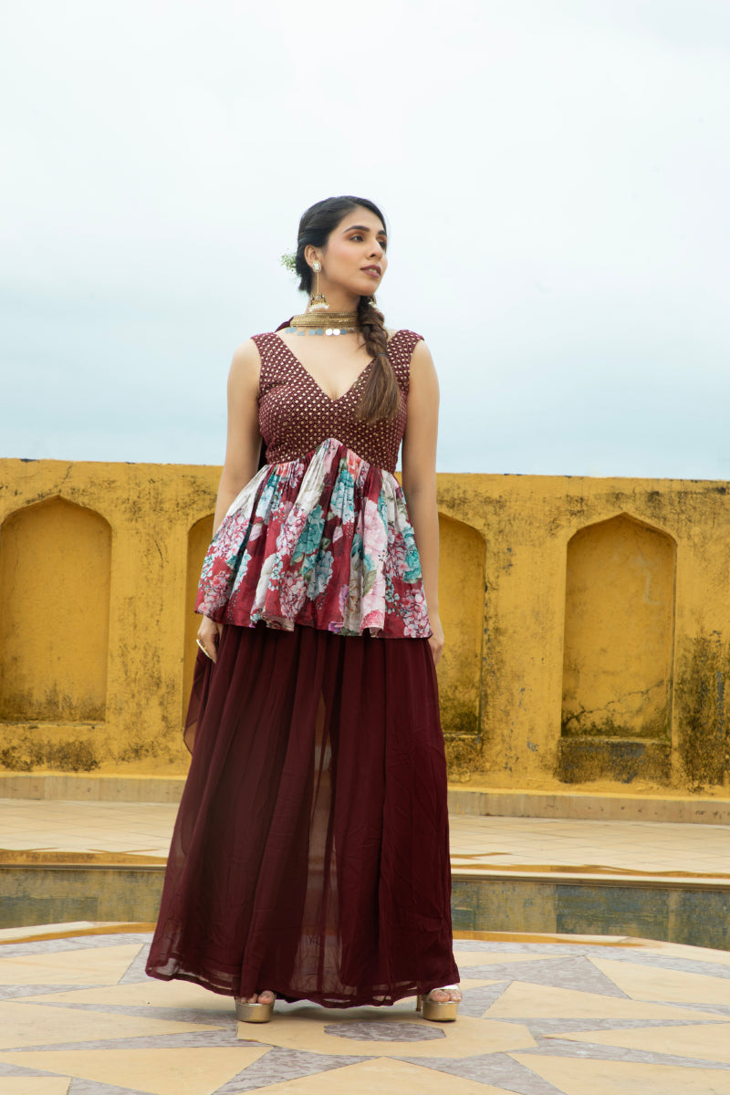 Nazneen - Top and Gharara Set