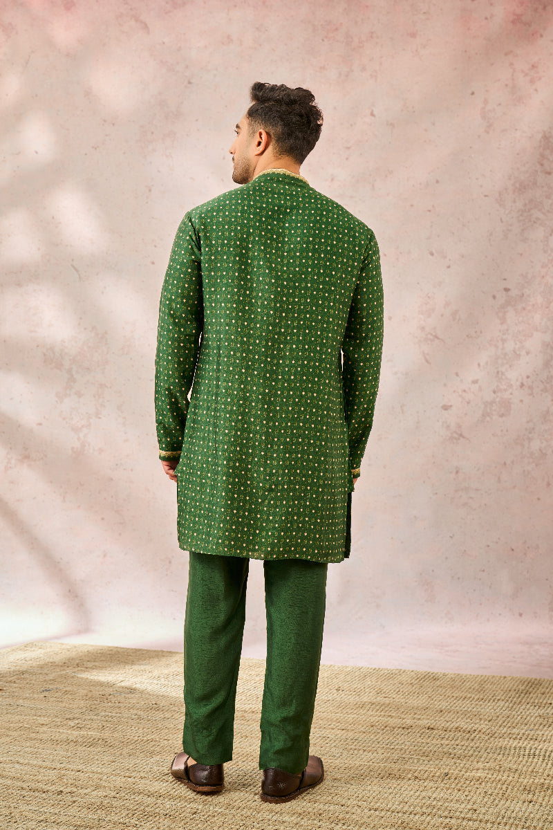 GREEN TREE OF HEARTS KURTA SET