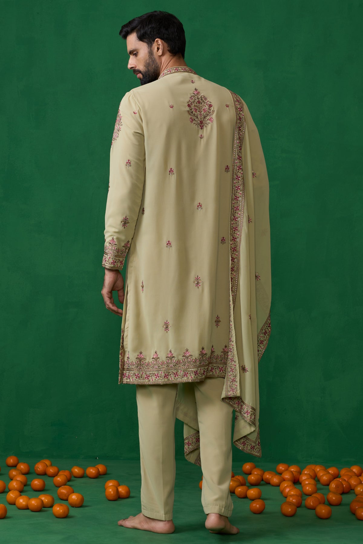 MOTIF GREEN KURTA SET