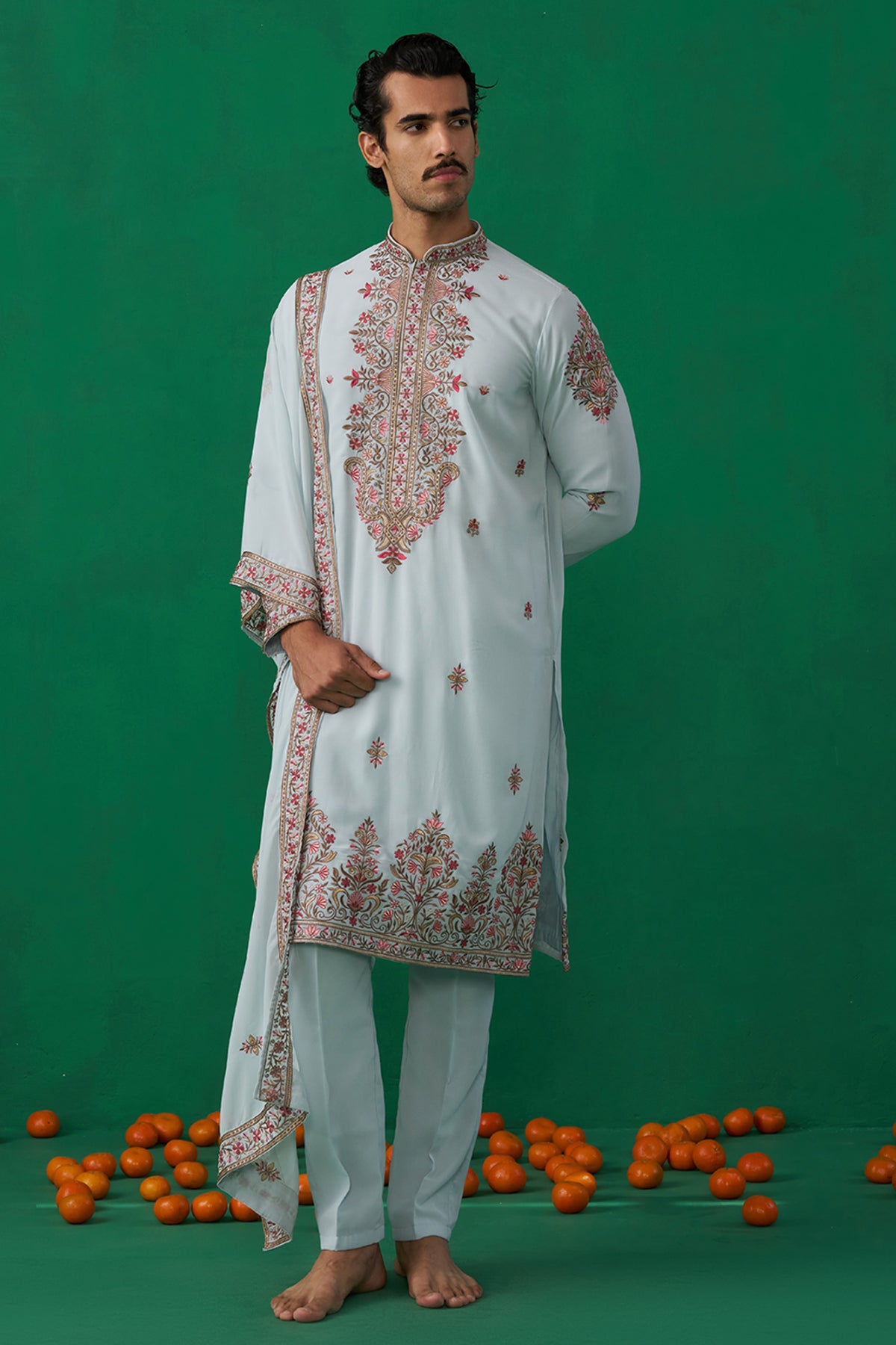 MOTIF SKY BLUE KURTA SET
