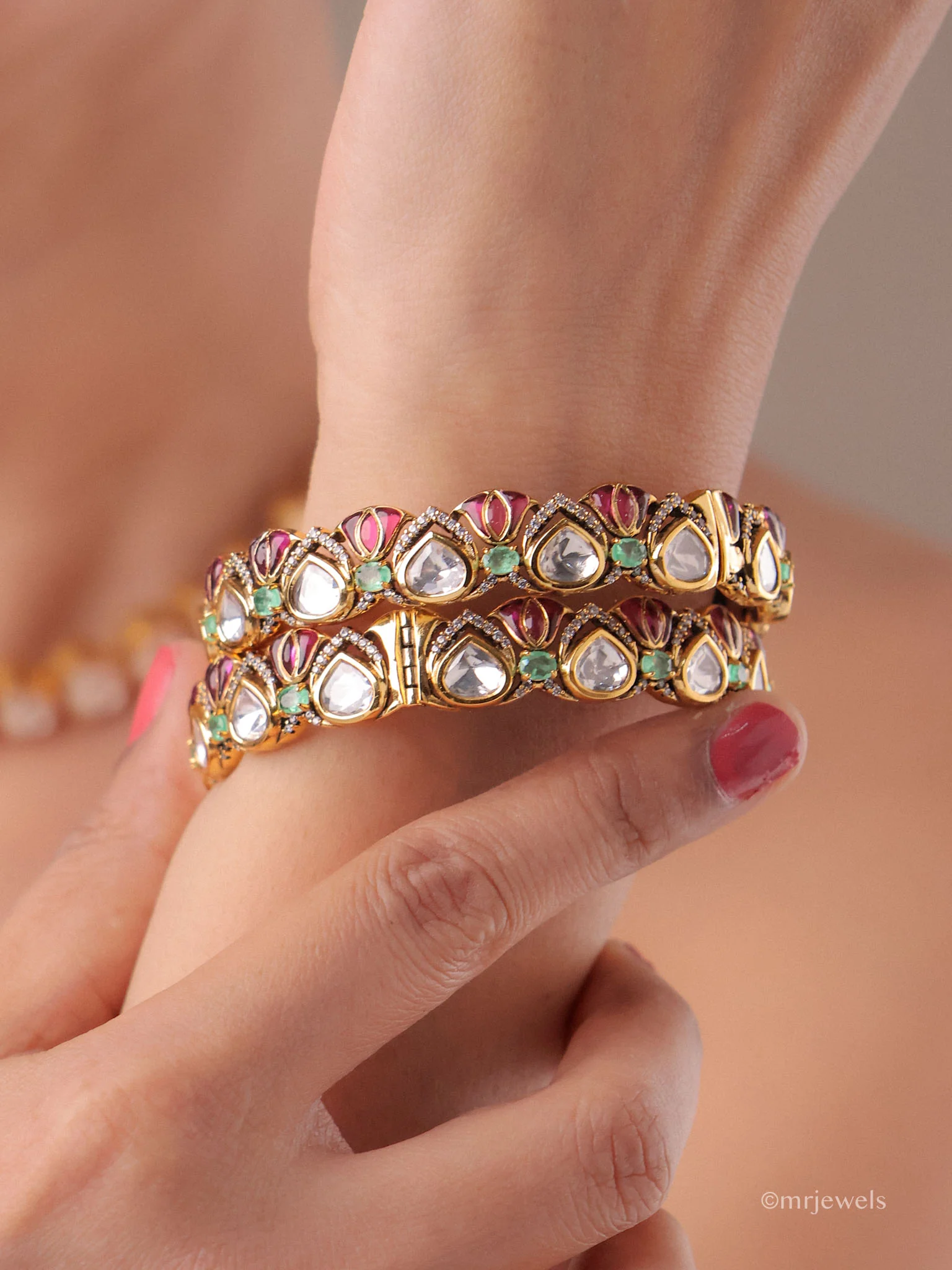 Kiara Antique Kundan Polki Bangles