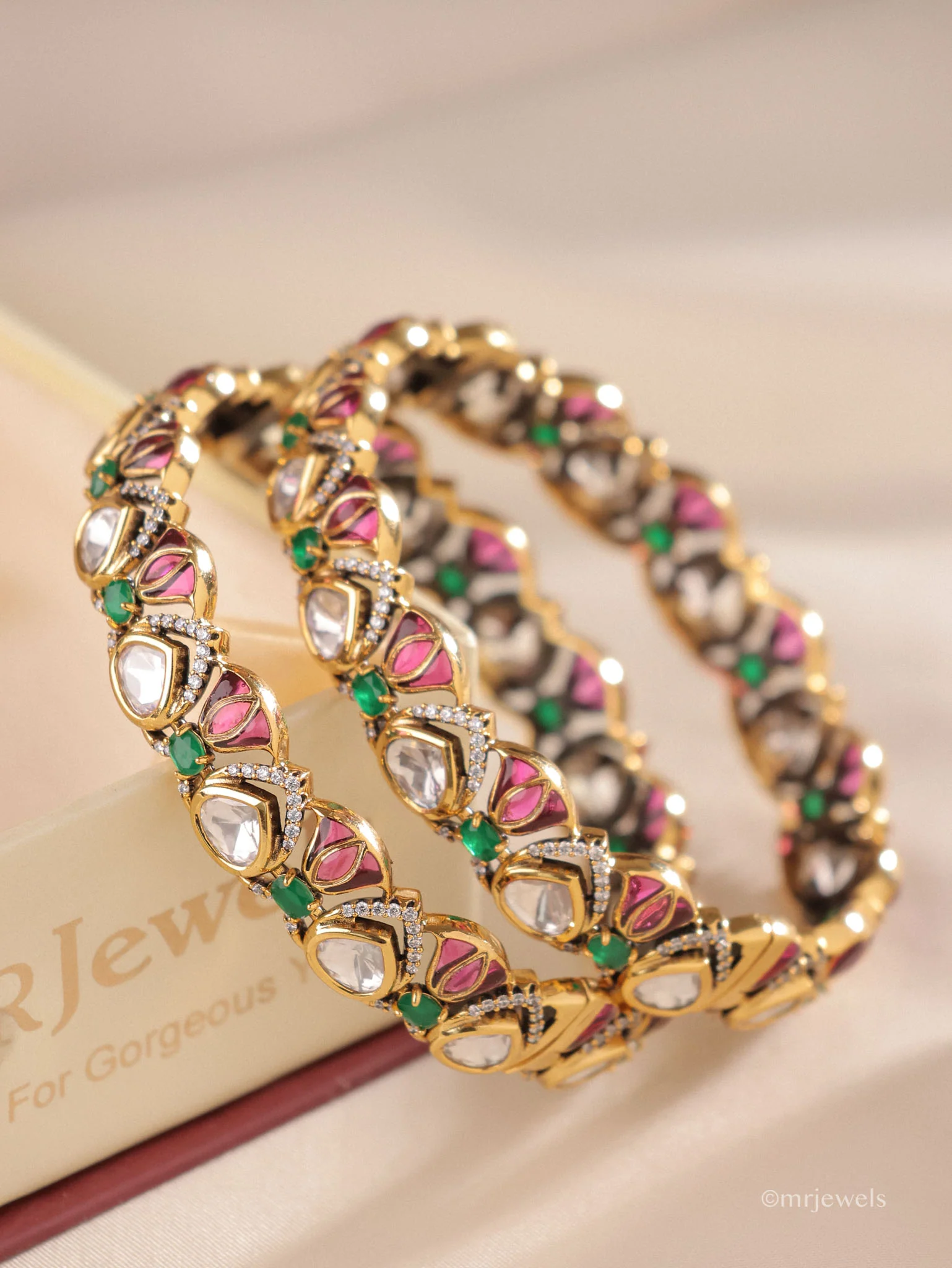 Kiara Antique Kundan Polki Bangles