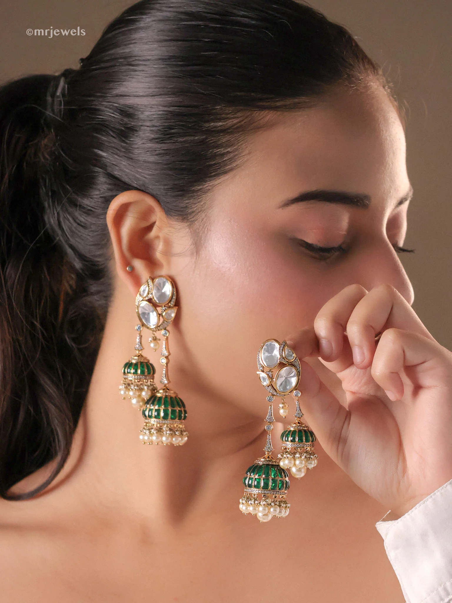 Royal Polki Double Jhumka