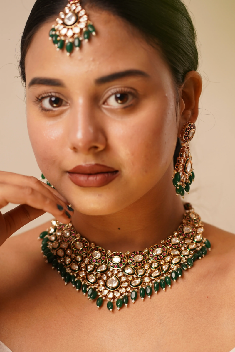 Jadau Polki Kundan Meenakari Necklace Set