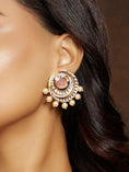 Load image into Gallery viewer, Pink & Golden Stud Earrings
