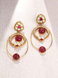 Load image into Gallery viewer, Red & Golden Drop Earring
