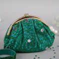 Load image into Gallery viewer, Emerald Monotone Soft Clutch With Handle
