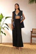 Load image into Gallery viewer, Black Tropicool Sleeveless Blazer With Bustier
