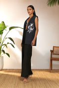 Load image into Gallery viewer, Black Tropicool Sleeveless Blazer With Bustier
