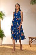 Load image into Gallery viewer, Blue Tangy Tango Midi Dress
