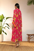 Load image into Gallery viewer, Hot Pink Tangy Tango Collar Kaftan
