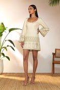 Load image into Gallery viewer, Ivory Cans Embroidery Mini Dress

