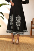 Load image into Gallery viewer, Black Embroidered Panel Dress
