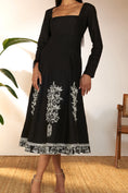 Load image into Gallery viewer, Black Embroidered Panel Dress

