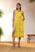 Load image into Gallery viewer, Lemon Yellow Jam & Toast Midi Dress
