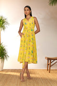 Load image into Gallery viewer, Lemon Yellow Jam & Toast Midi Dress
