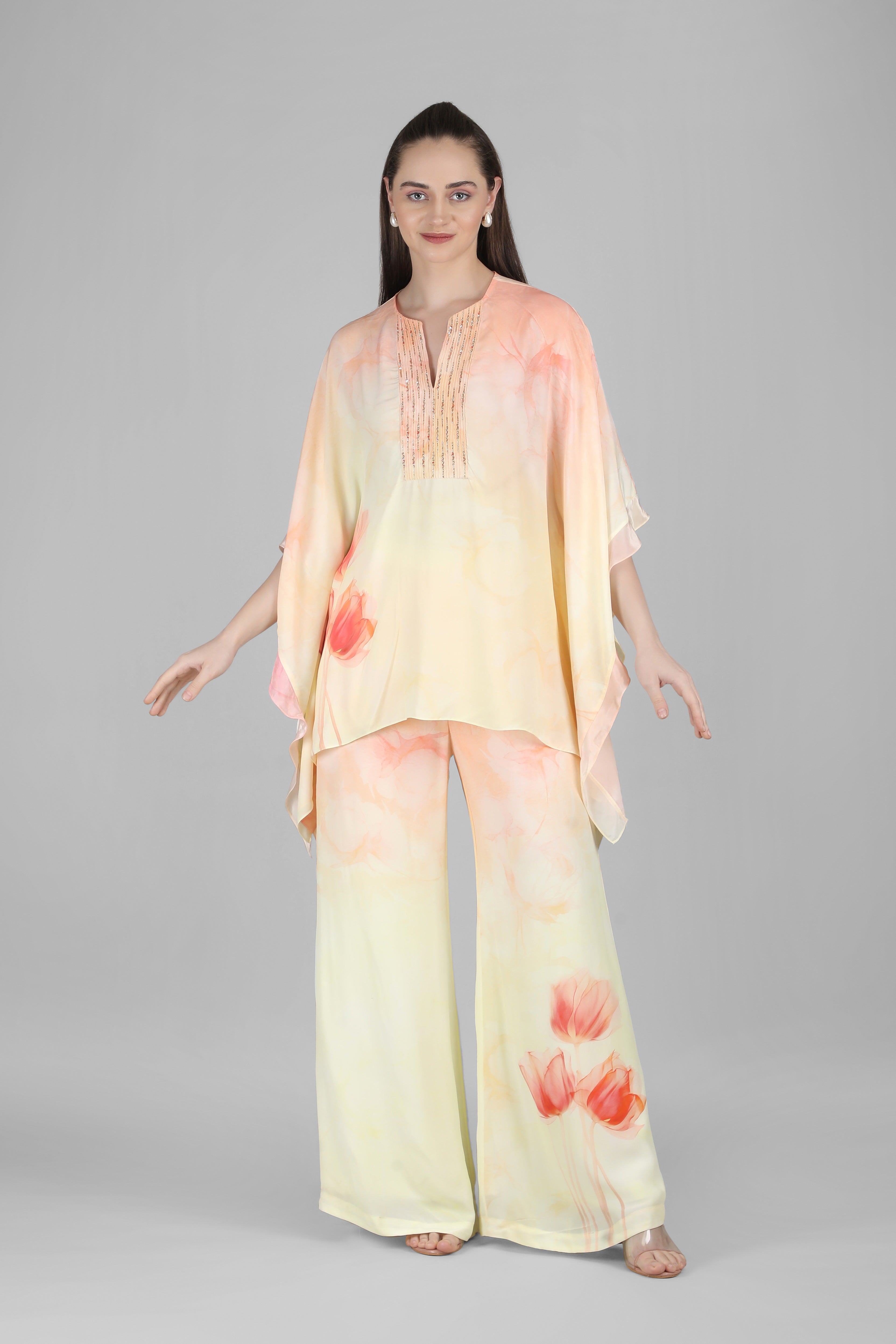 Peach Tulip Printed Co-ord Set