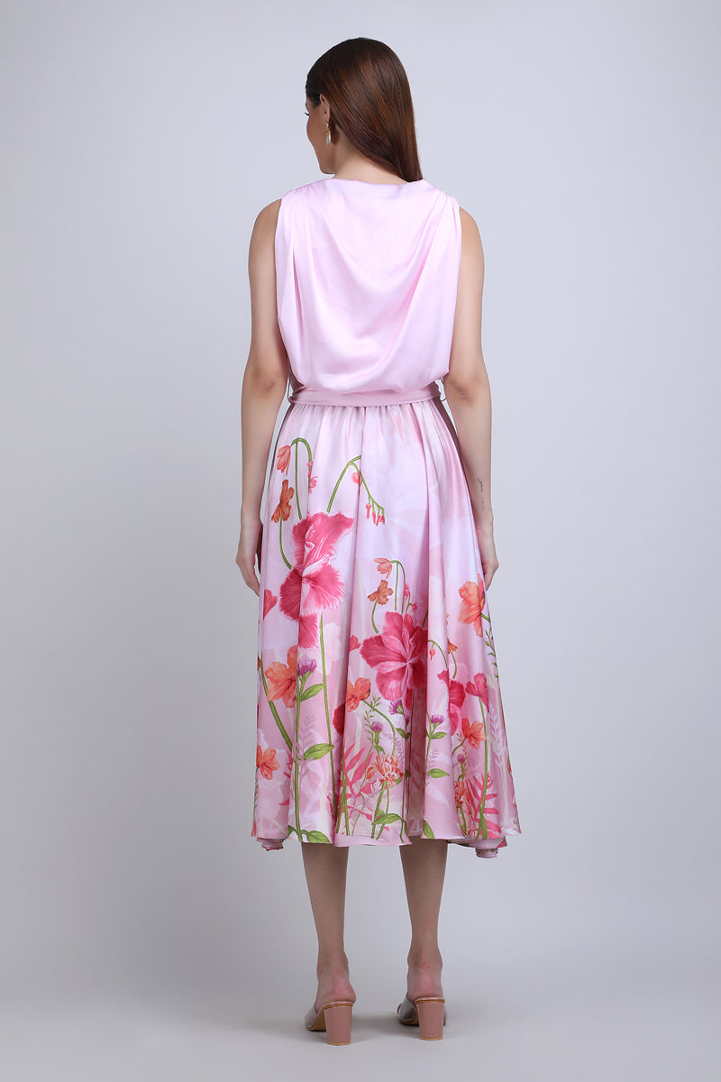 Blush Floral Midi Dress