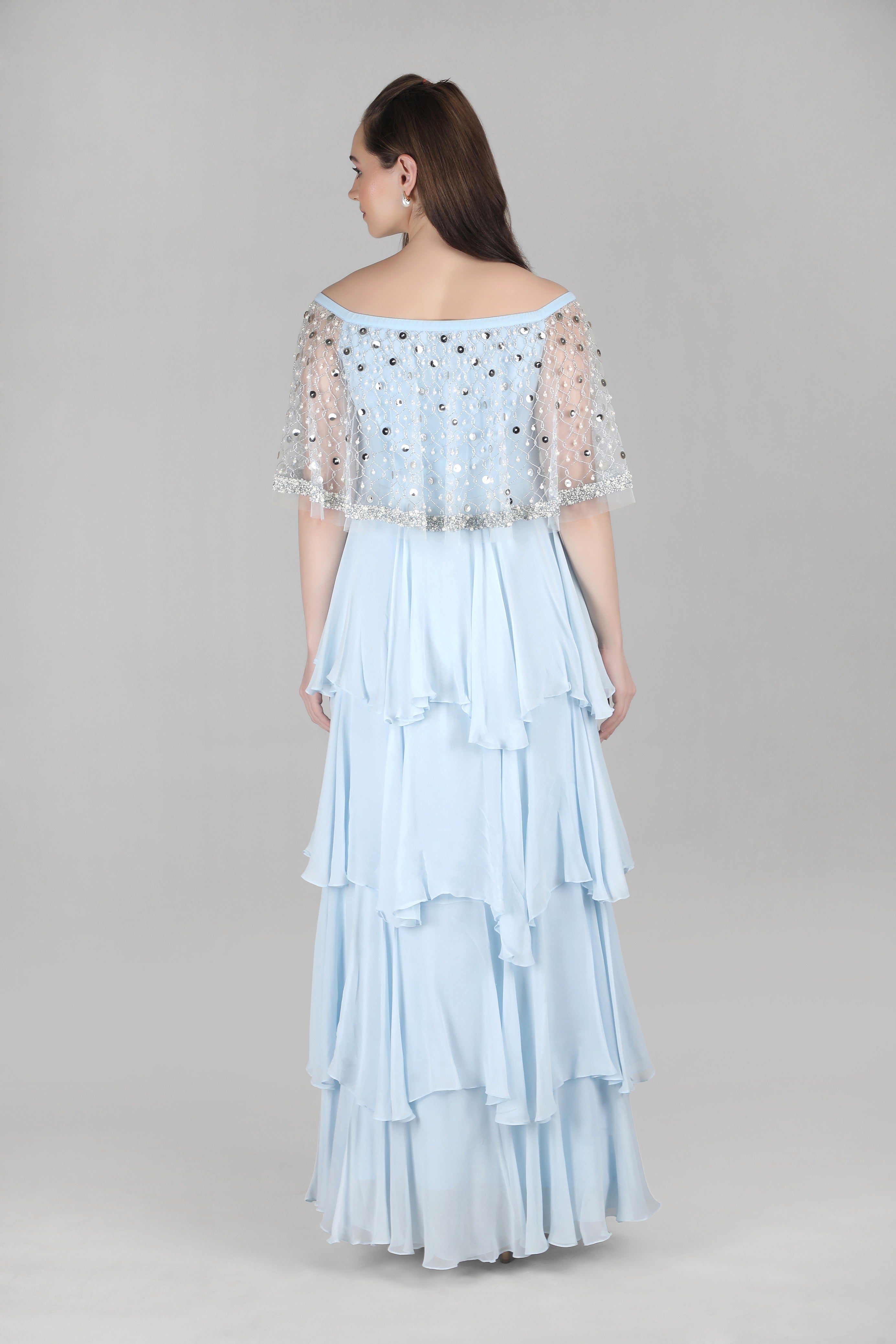 Ice Blue layred dress