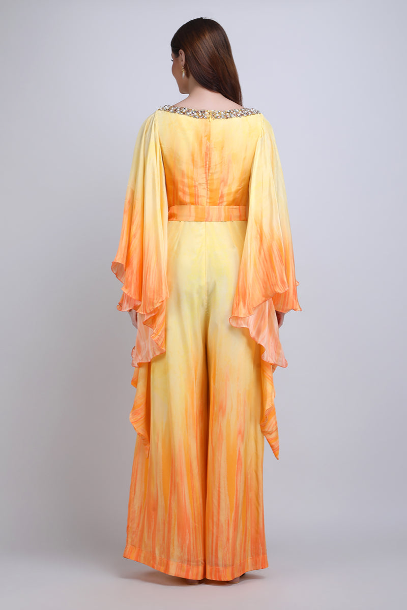 Coral ombre haze jumpsuit