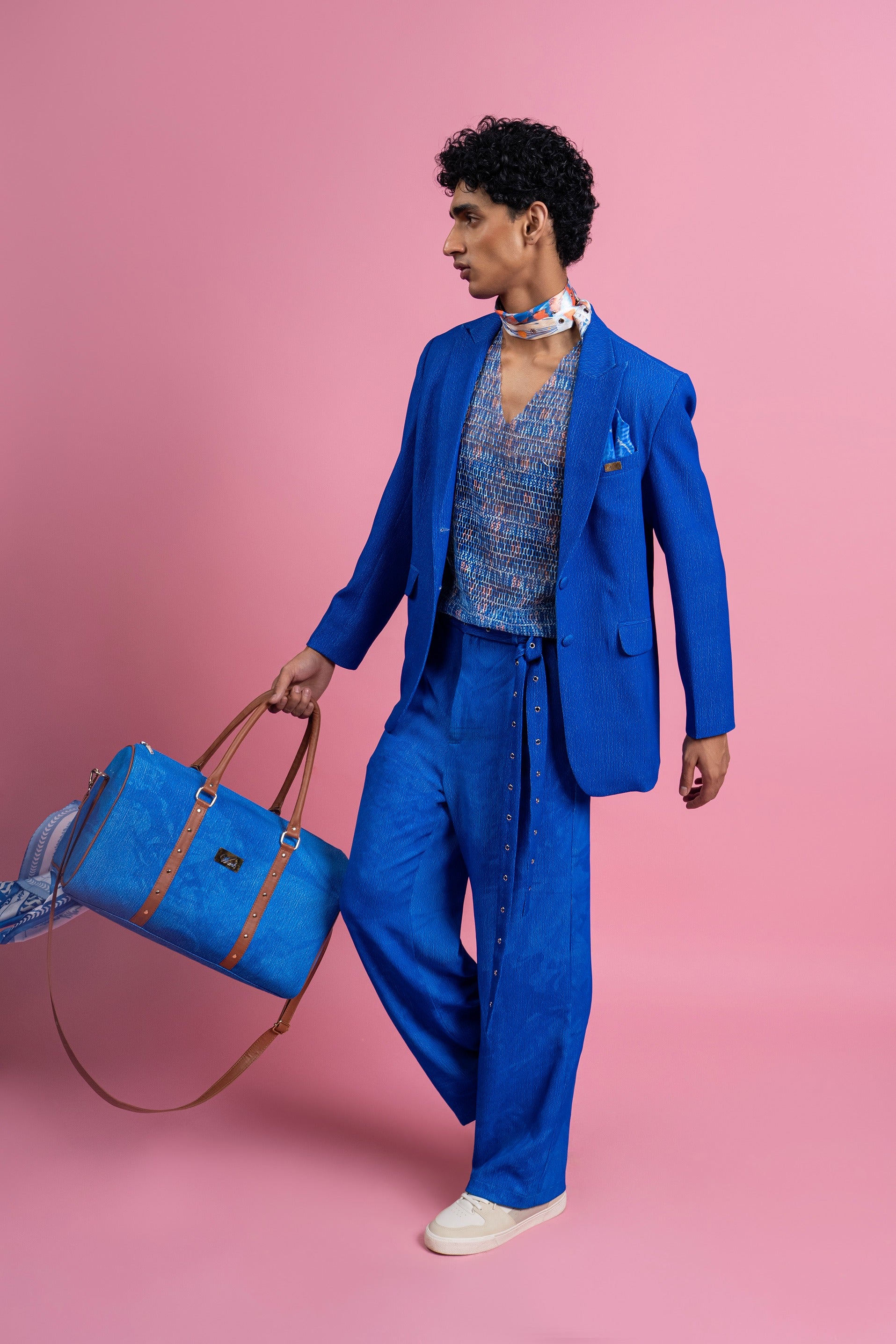 Blue Tailored Blazer & Trousers Set