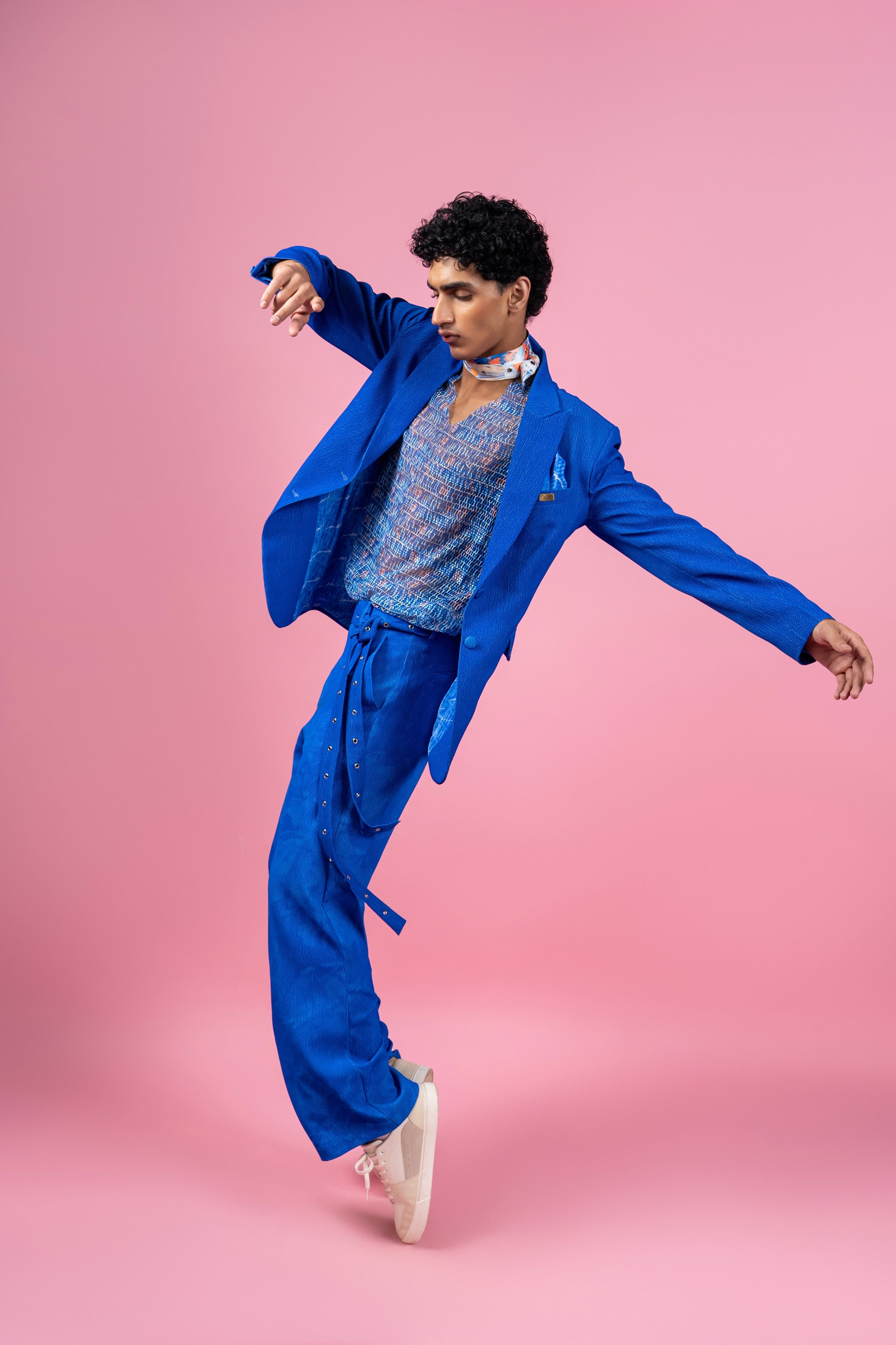 Blue Tailored Blazer & Trousers Set