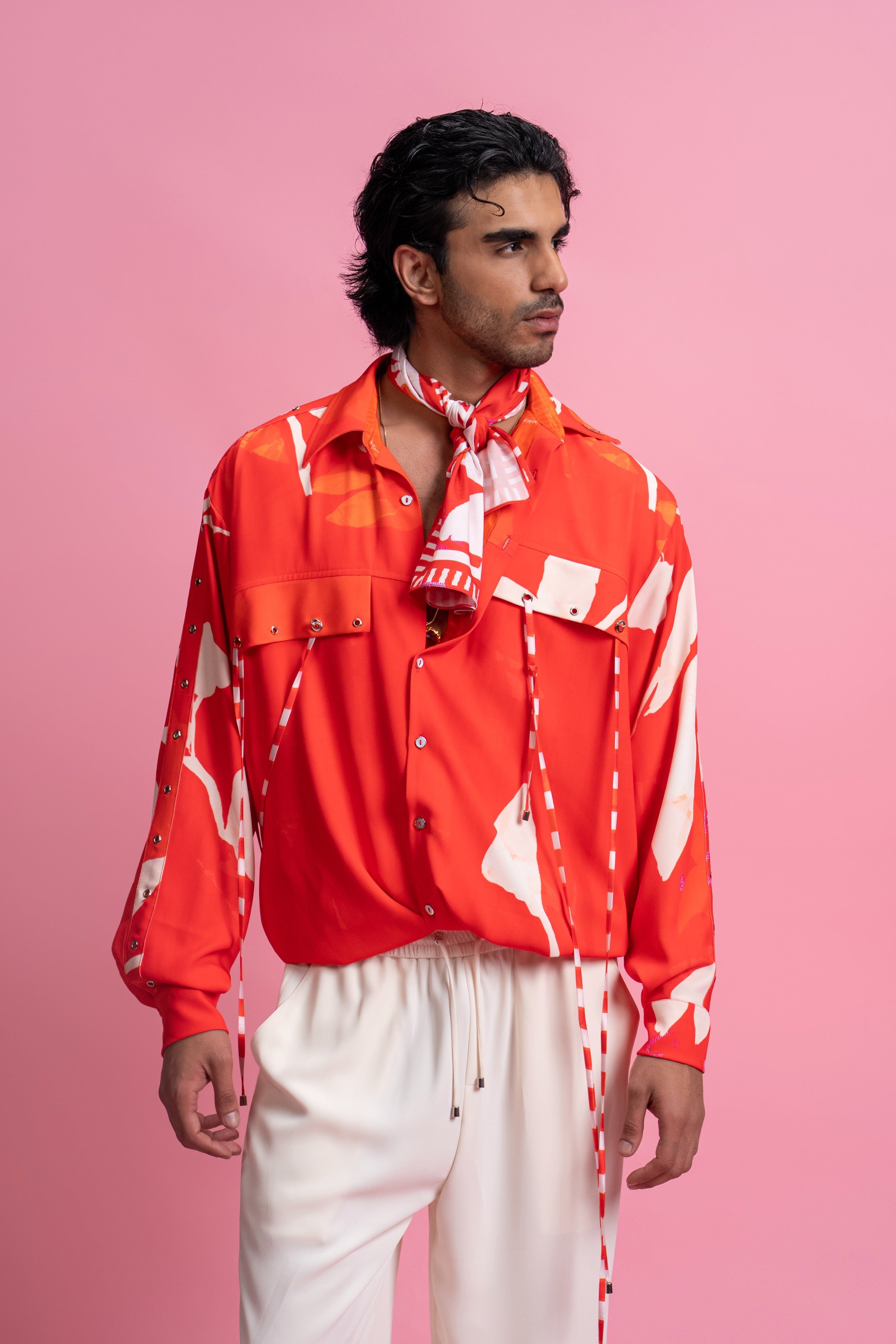 Placement Print Bomber & Relaxed Trousers Set