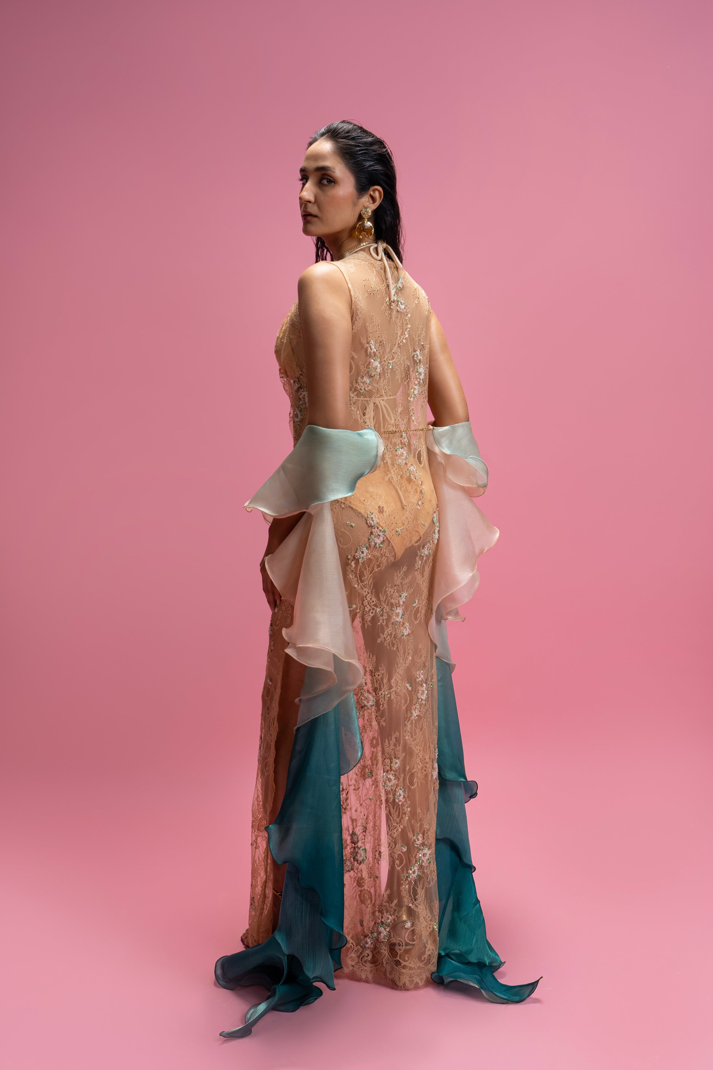 Chantilly Bikini with Embroidered Dress and Organza Cascade