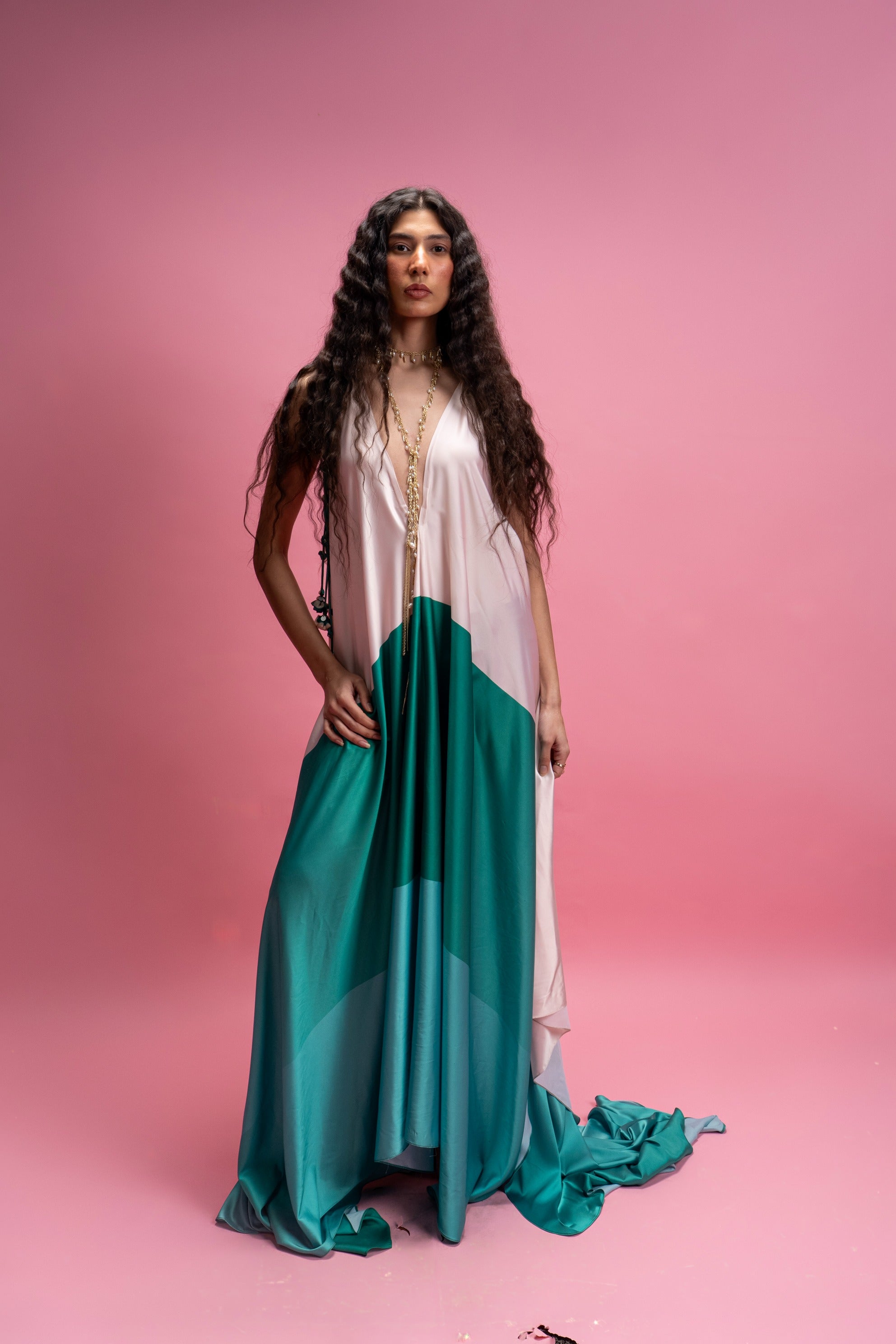 Green Montage Flow Maxi Dress