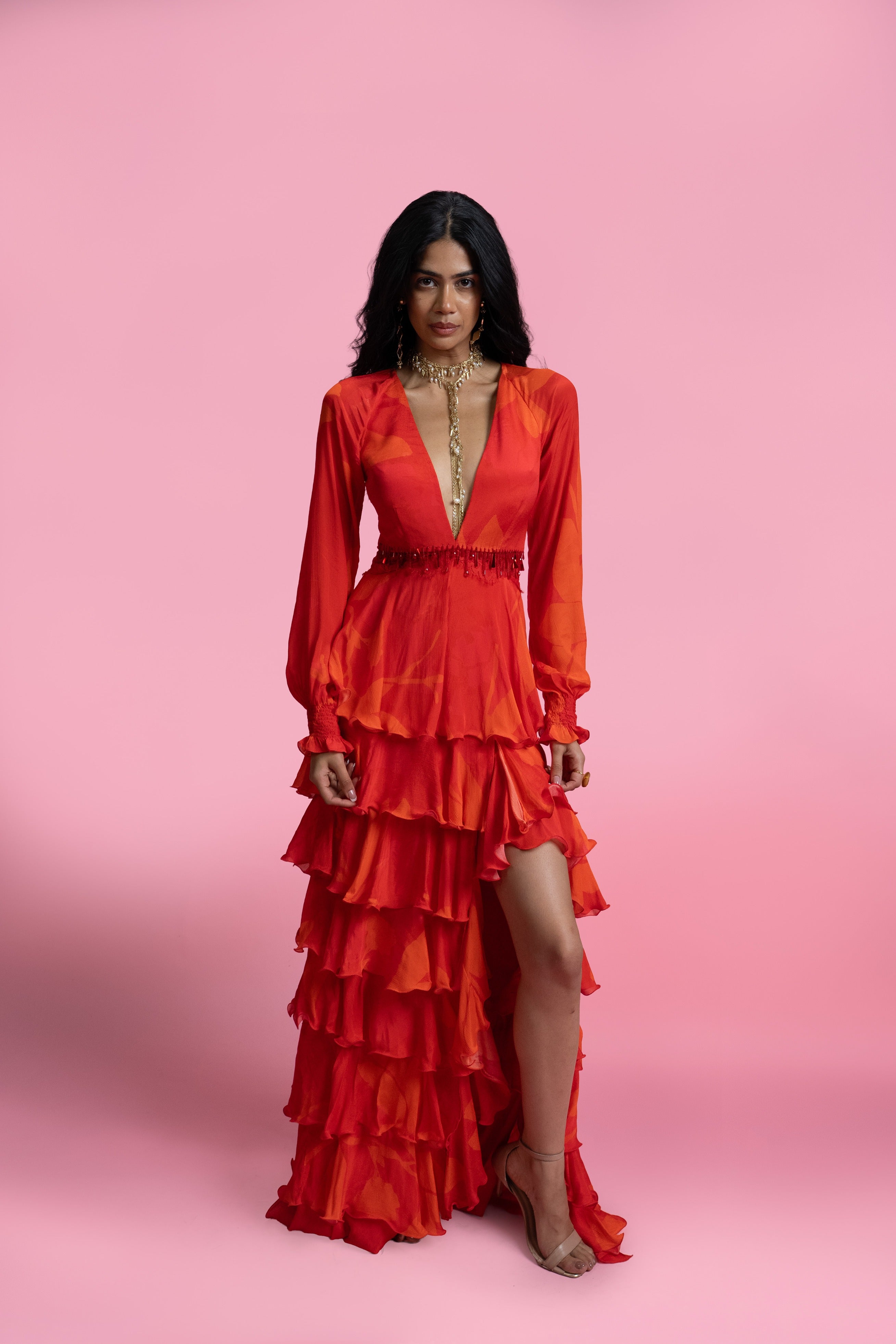 Tiered Maxi Dress with Chantilly Back