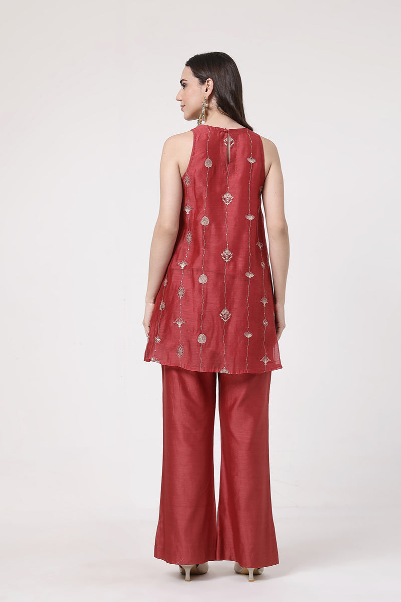 Maroon A-line Set