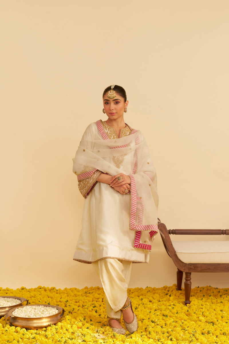 Marwa-Short Chauga With Salwar And Dupatta
