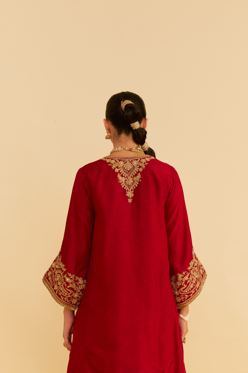 Marwa-Short Chauga With Salwar And Dupatta