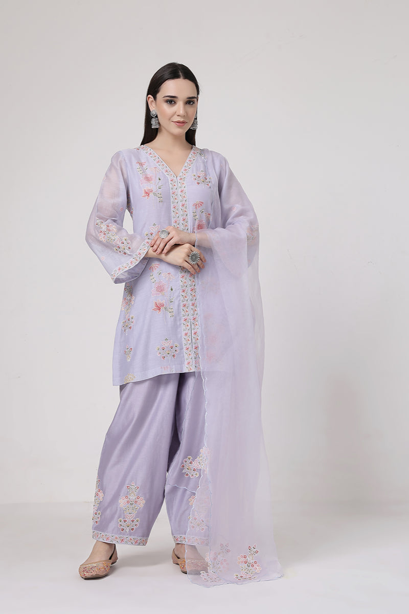 Mauve A-line Suit Set