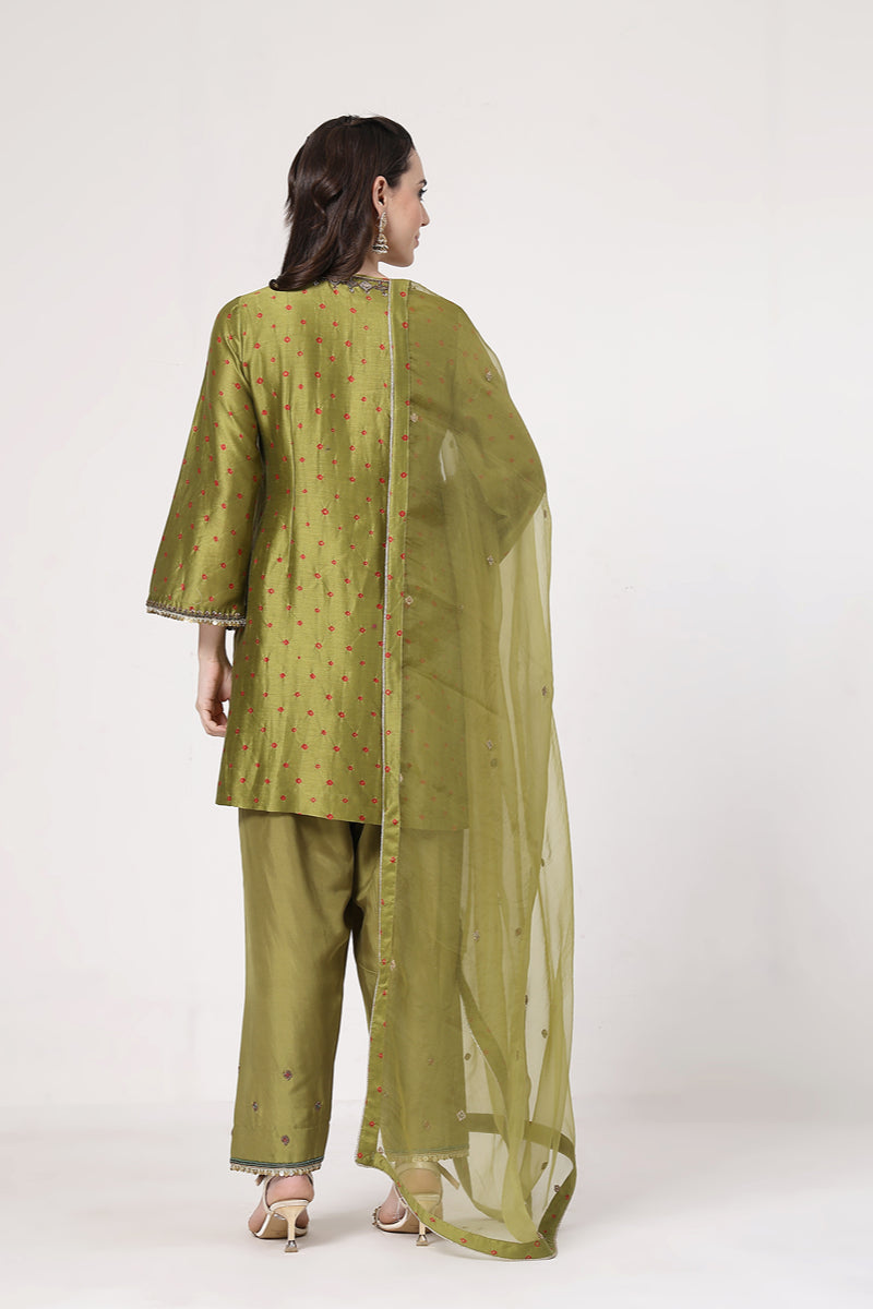 Mehndi Green Bandhani Set