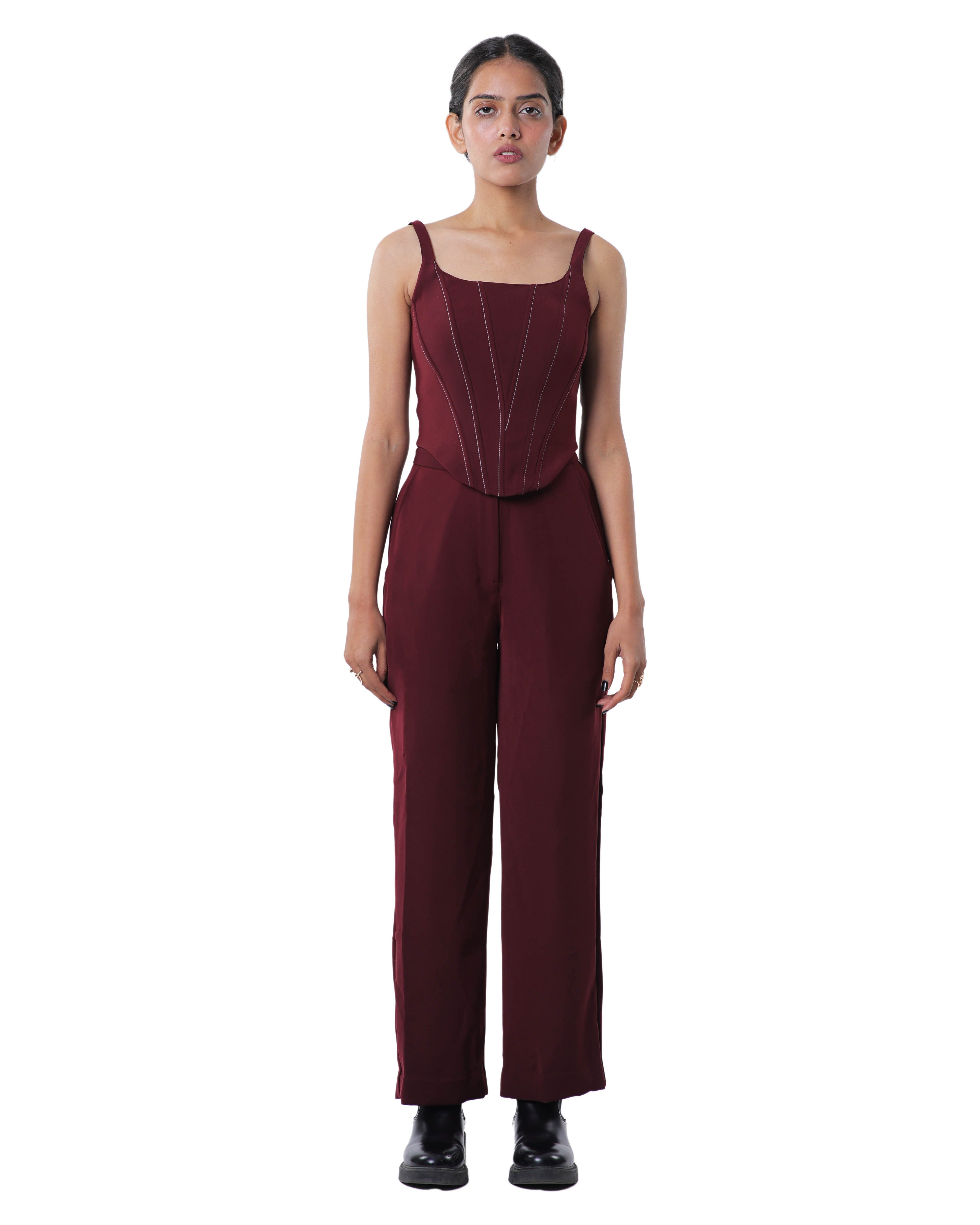 KNOTTY CORSET WITH HIGH WAISTED PANTS