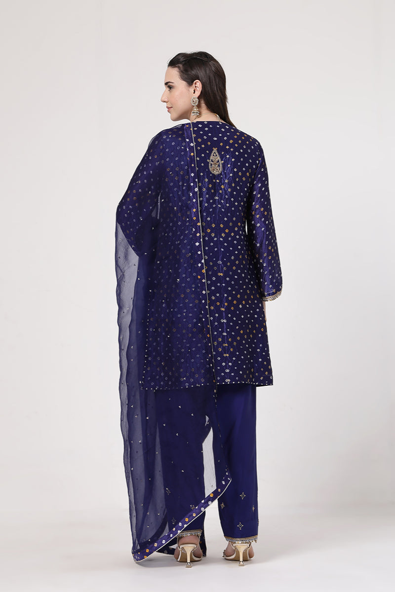 Midnight Blue Bandhani Salwar Set