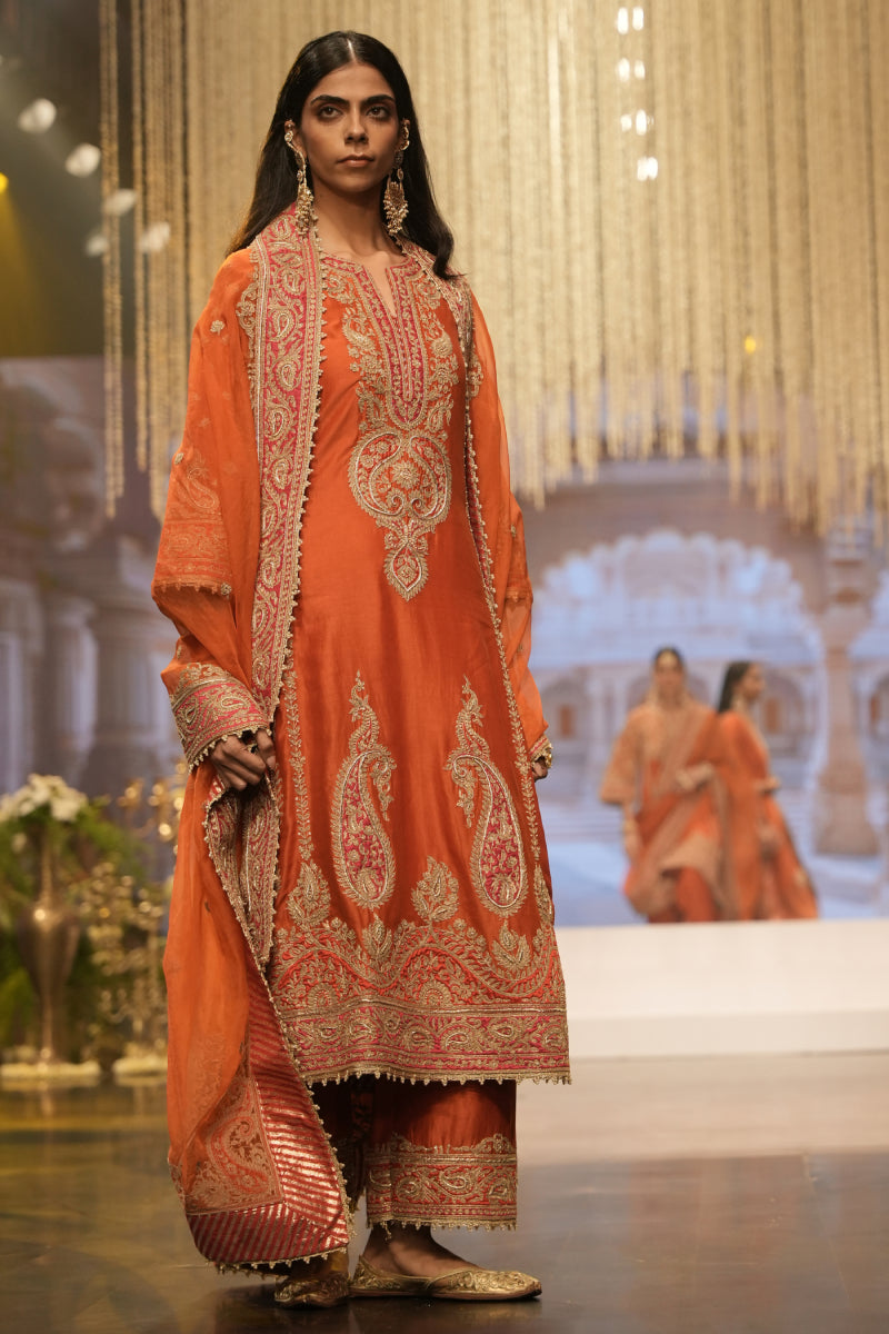 Misam-A-Line Kurta with Palazzo and Dupatta