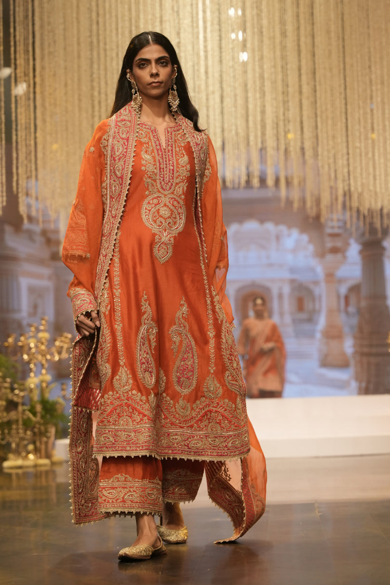 Misam-A-Line Kurta with Palazzo and Dupatta