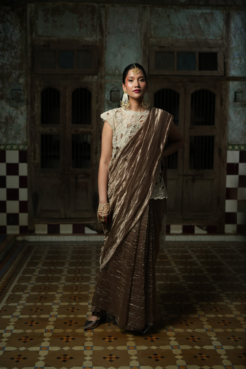 Mishika - Overlay, Saree & Blouse