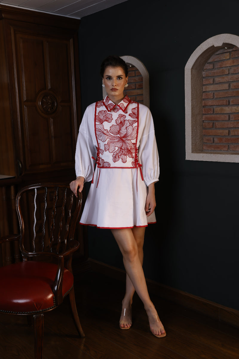 Ralia Dress - Red & White
