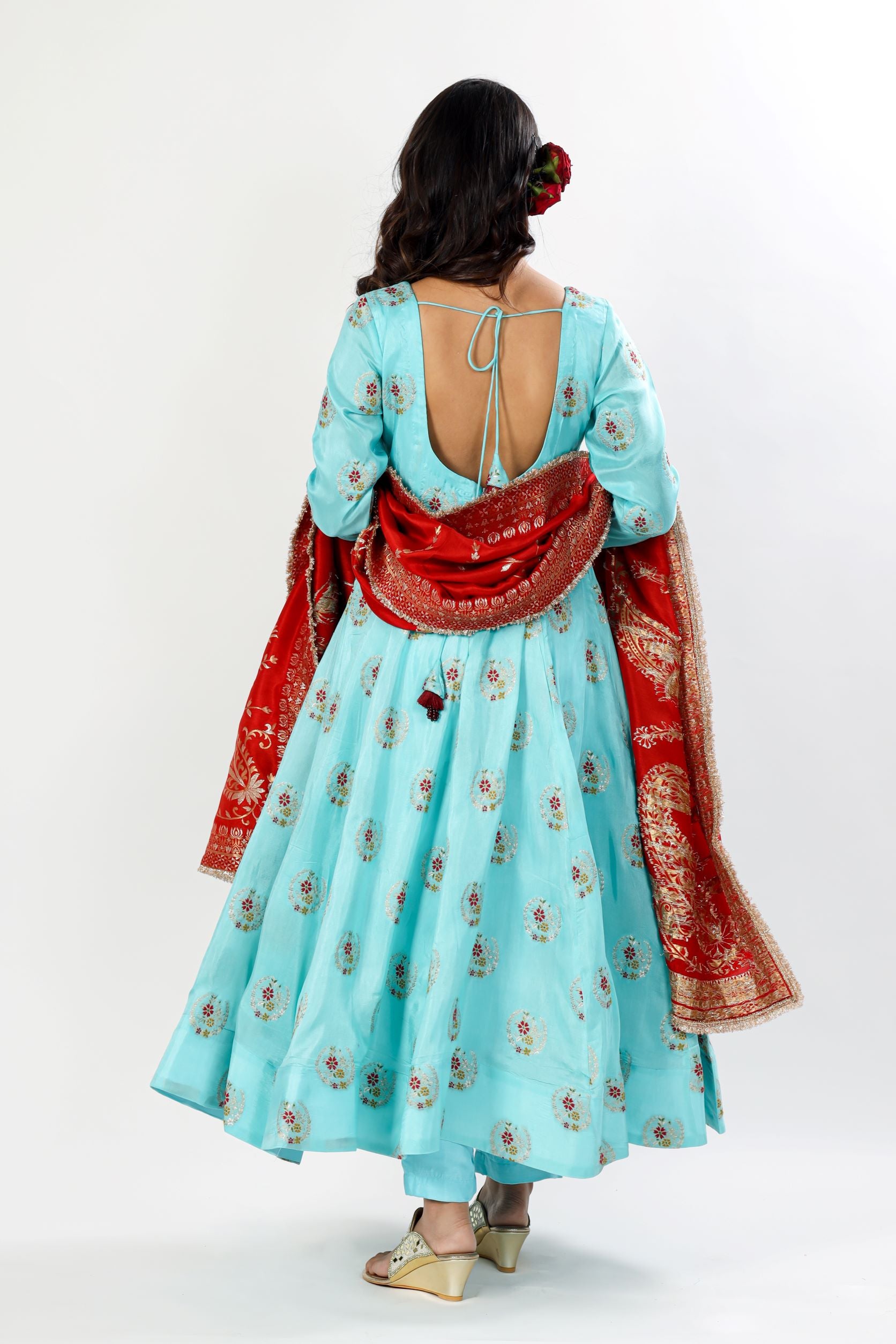 Anarkali Suit Set With Heavy Banarasi Dupatta