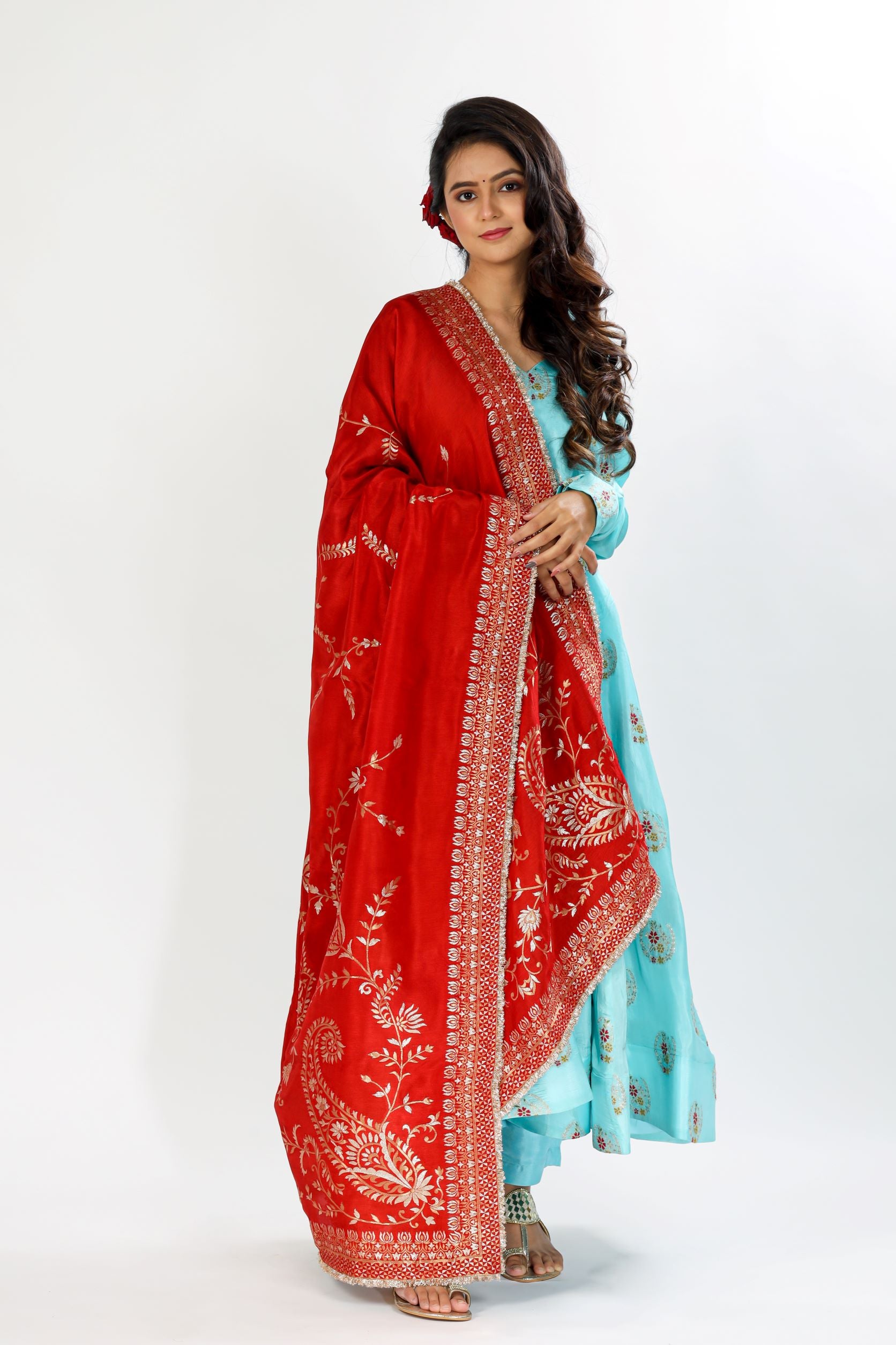 Anarkali Suit Set With Heavy Banarasi Dupatta